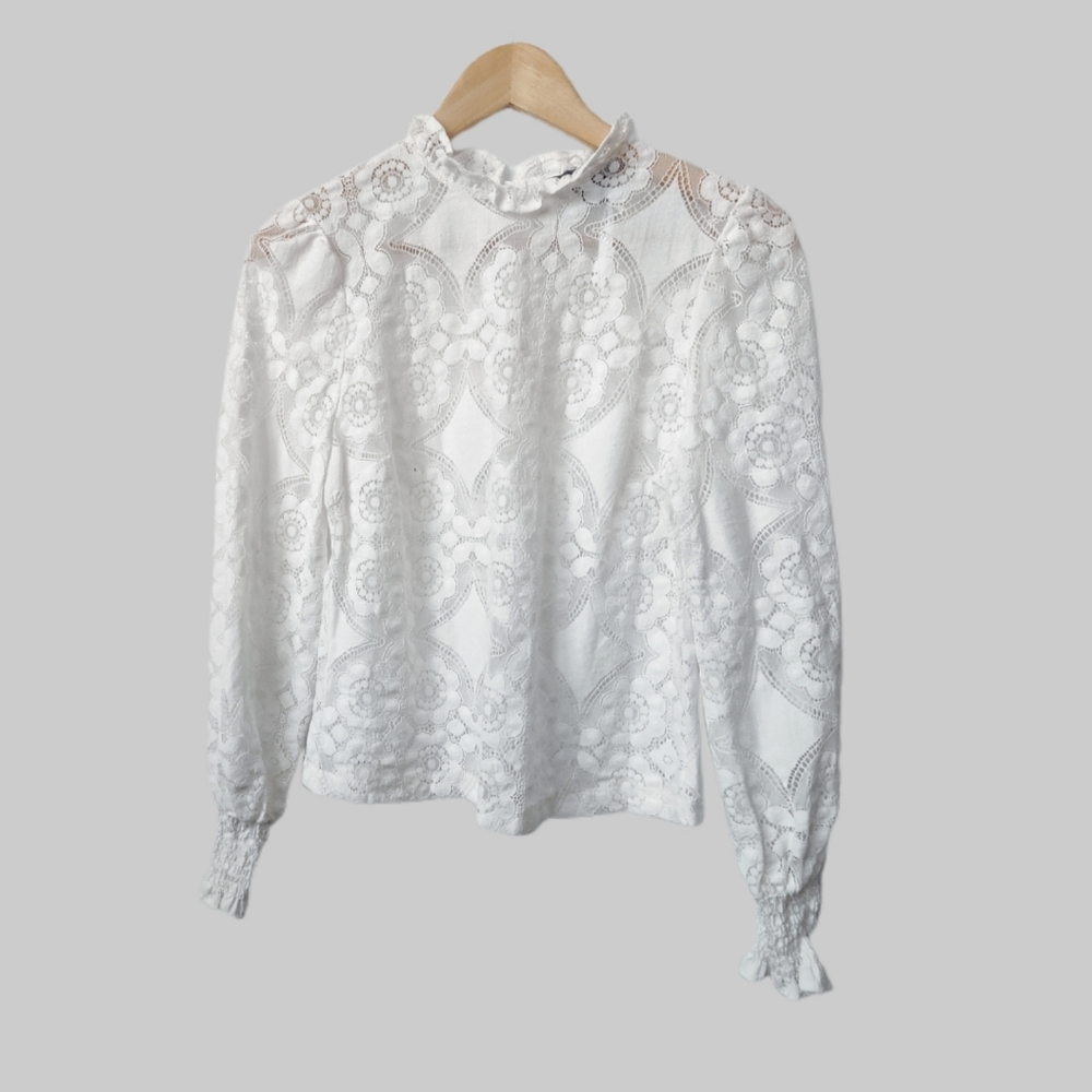 Primark Lace High Neck Long Sleeve Blouse